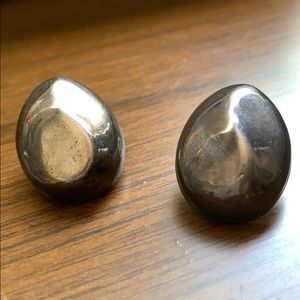 Vintage 925 silver egg shaped Earrings